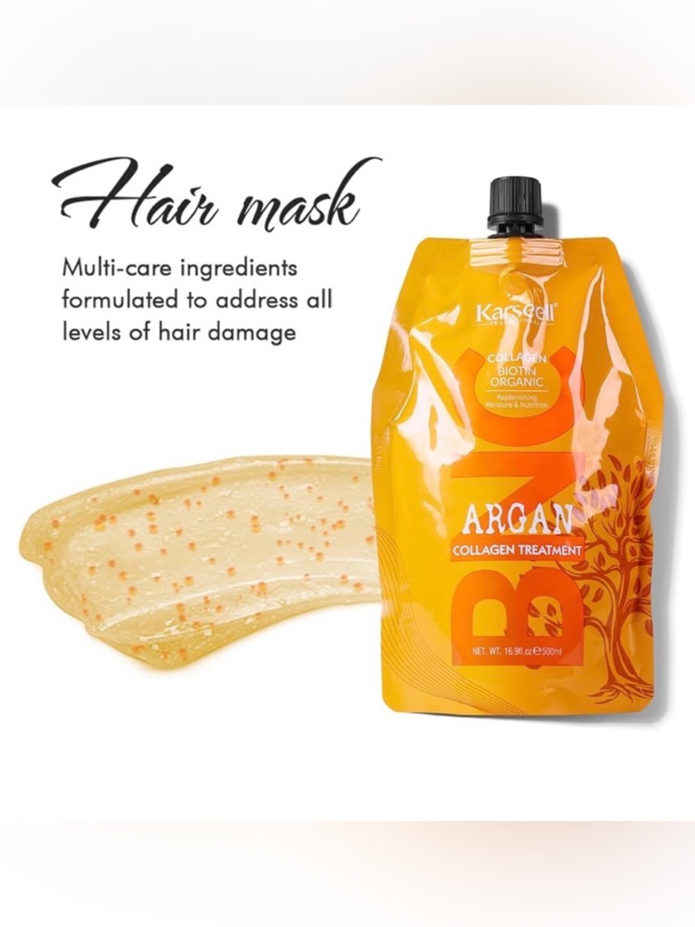 Argan Collagen Hair Mask Treatment by Karseell, Unopened, XL Format 16.9 Ounces